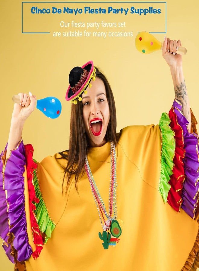 Sonarun 30 Pcs Cinco De Mayo Fiesta Party Favors Include 12 Mexican Sombreros Hats Headbands and 18 Cinco De Mayo Fiesta Necklaces for Mexican Cinco de Mayo Party Decorations Luau Fiesta Party Photo Props - Image 5